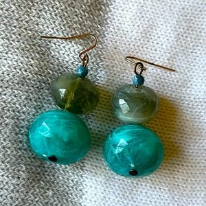 Turquoise Colored Beaded Earrings